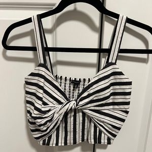 Dynamite Striped Cropped Top